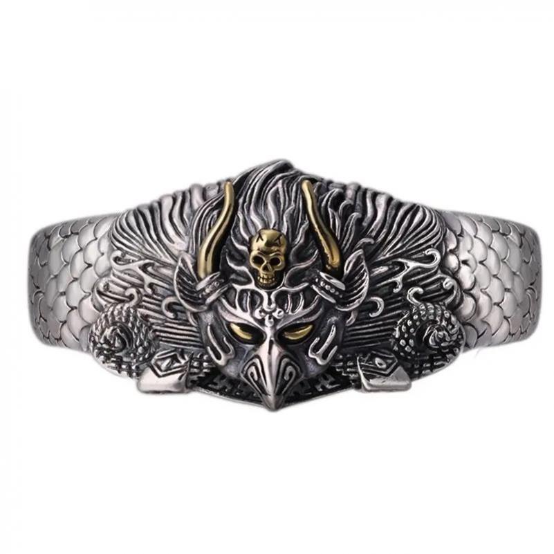 Vòng Tay Mặt Hình Đầu Lâu Chim Đại Bàng Phong Cách gothic punk Cổ Điển Cho Nam