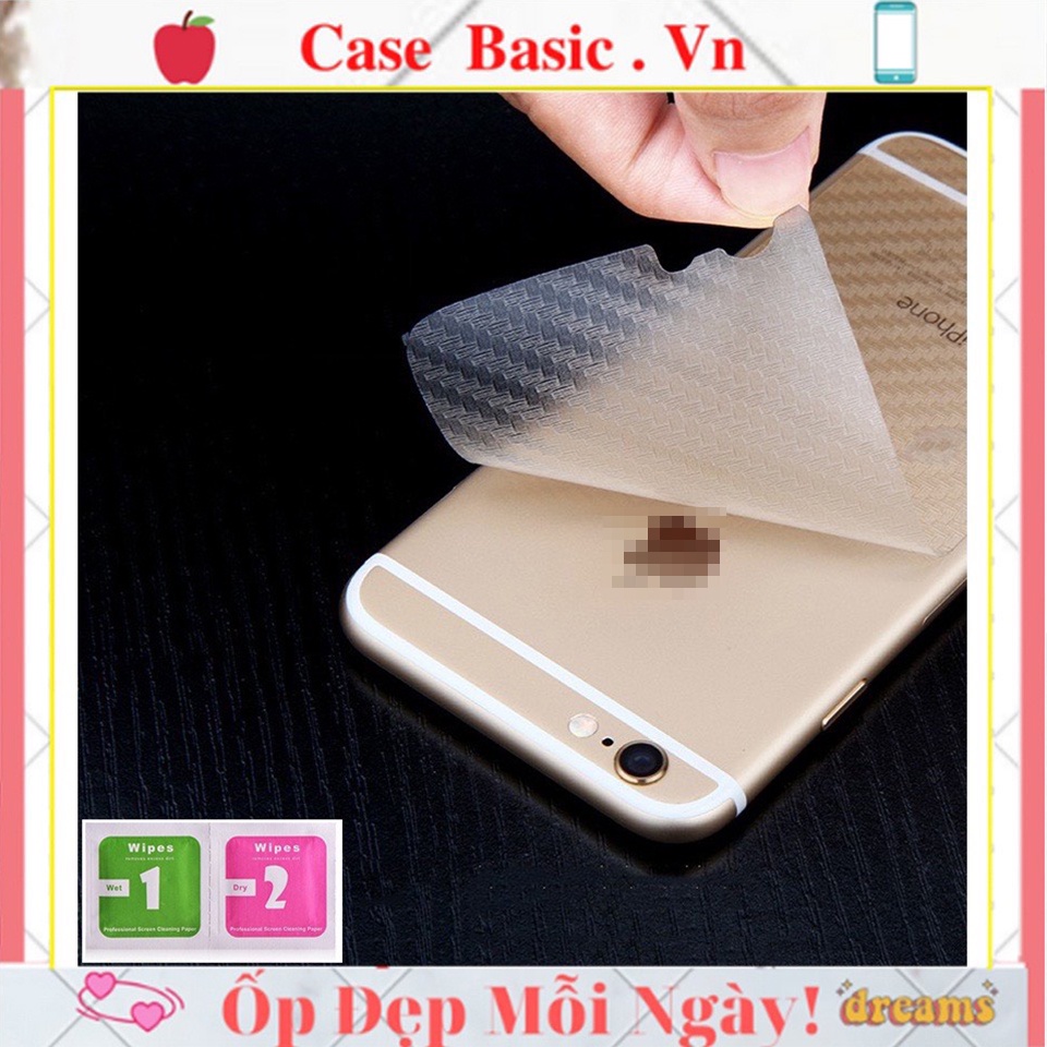 Miếng dán mặt lưng cacbon cho iphone - Chống Bám Vân Tay bảo vệ  iphone 6/6s/7/7plus/8/8plus/plus/x/xr/xs/11/12/pro/max