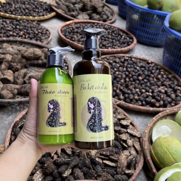 Dầu Gội Bưởi.Bồ Kết.Gừng - Xịt Mọc Tóc Bưởi - Lược Phủ Bạc/Nâu - Handmade 100% Thiên Nhiên