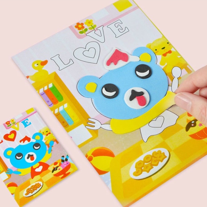 Tranh dán xốp 3D xé dán cho bé - Đồ chơi trí tuệ rèn luyện khéo léo 17*12cm DUASHOP.
