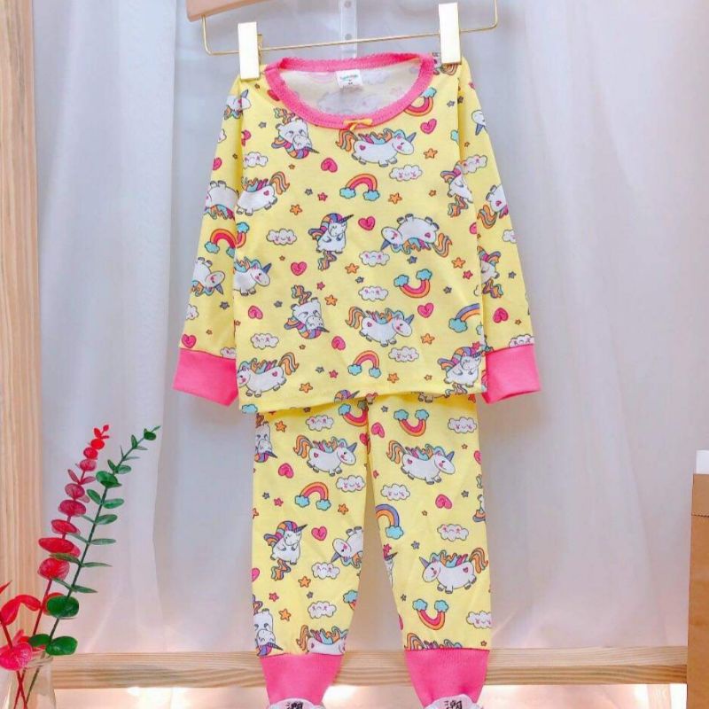 Bộ bé gái dài tay cotton bozip xuất dư 8-18kg chất co dãn đẹp