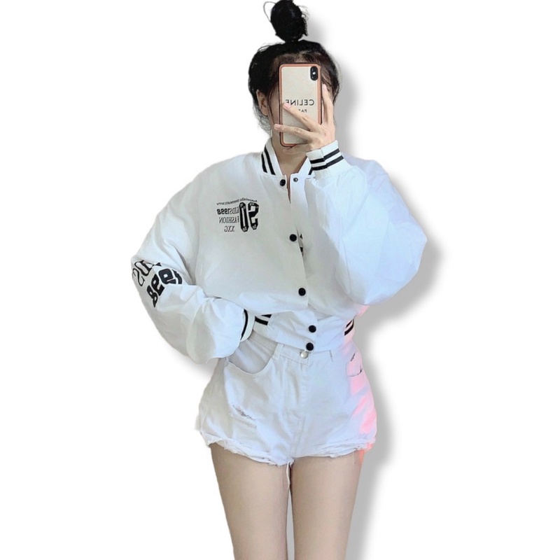 Áo Khoác Dù BOMBER Nữ In LOGO 1998 Cao Cấp ( DÙ 2 LỚP )  - ĐĂNG QUANG FASHION