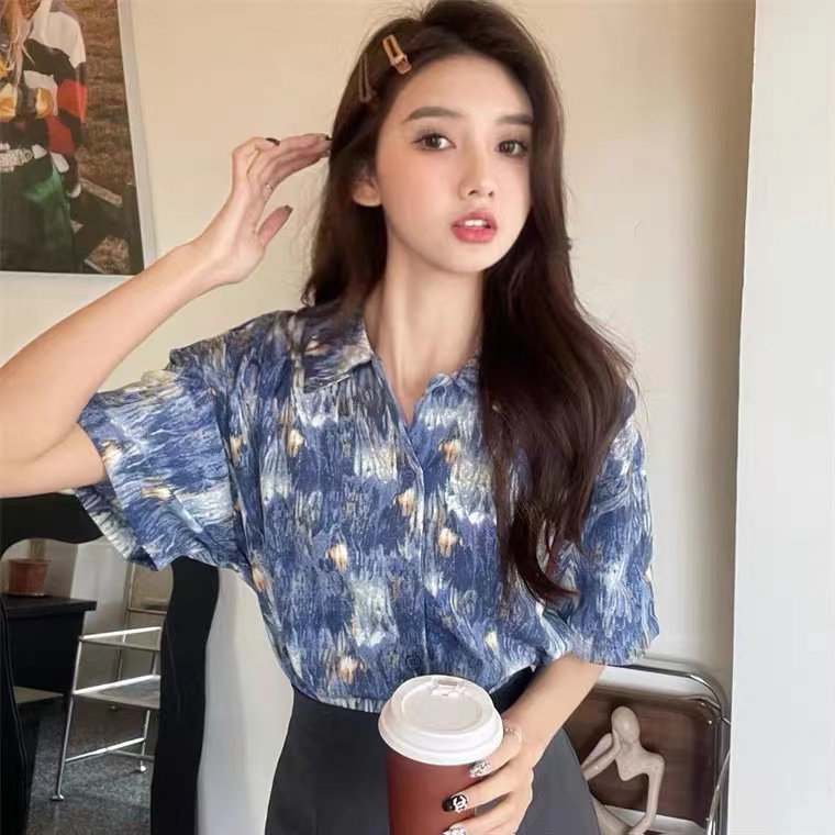 SUXI Áo Sơ Mi Tay Ngắn Dáng Rộng Thiết Kế Đơn Giản Thời Trang Mùa Hè Cho Nữ