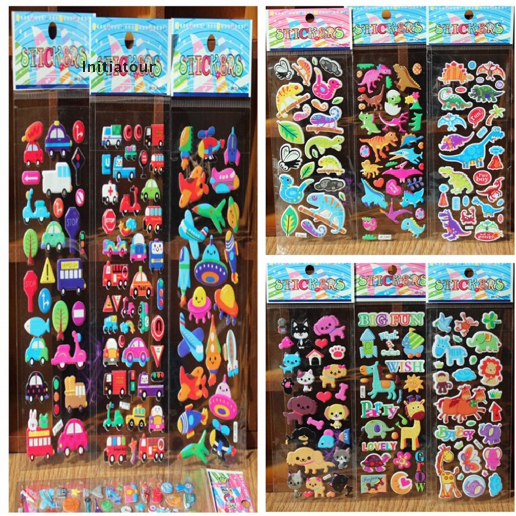 Bộ 10 Sticker Hoạt Hình 3D Cổ Điển Dùng Làm Quà Tặng