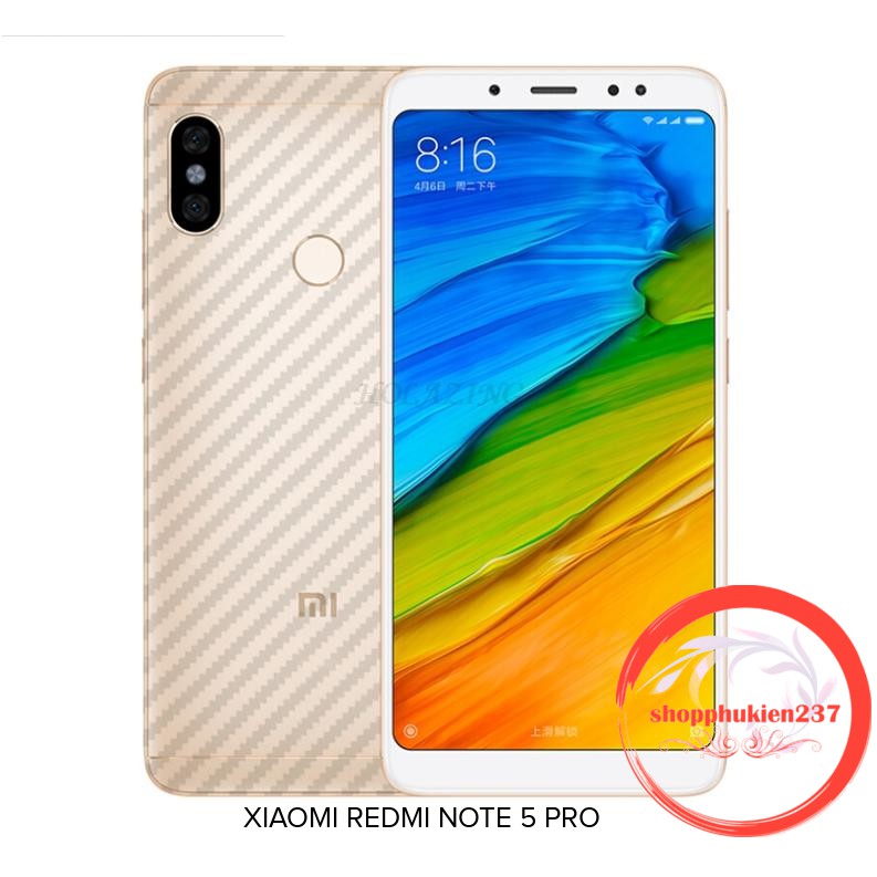 [Freeship toàn quốc từ 50k] XIAOMI REDMI NOTE 5 PRO MIẾNG DÁN MẶT LƯNG VÂN CARBON