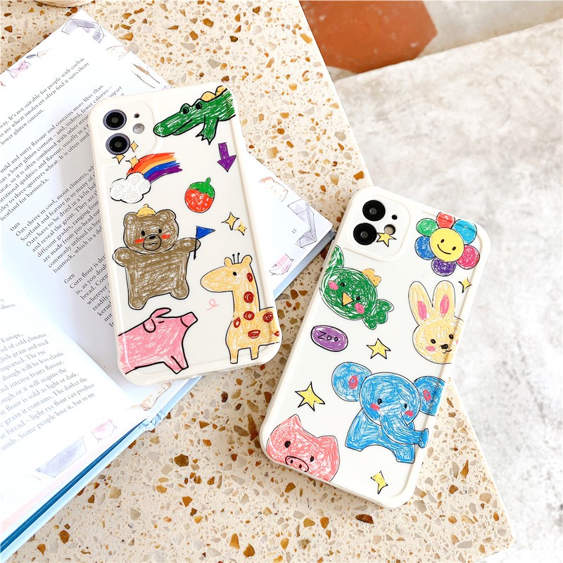 Ốp lưng iphone Vườn thú IMD dày dặn viền nổi 5/5s/6/6plus/6s/6splus/7/7plus/8/8plus/x/xr/xs/11/12/pro/max/plus/promax | BigBuy360 - bigbuy360.vn