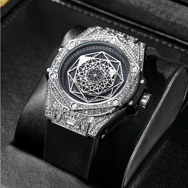 Đồng hồ nam Kimsdun K-109D Đồng hồ cơ nam Mặt kim cương sang trọng,kim dạ qunag phát sáng khẳng định đẳng cấp. - Hàng mớ