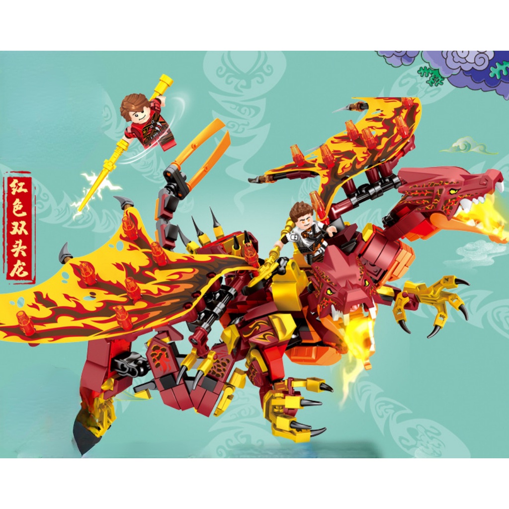 Bộ 738 Mô Hình Nhân Vật MOC Ninja Hai Đầu Độc Đáo