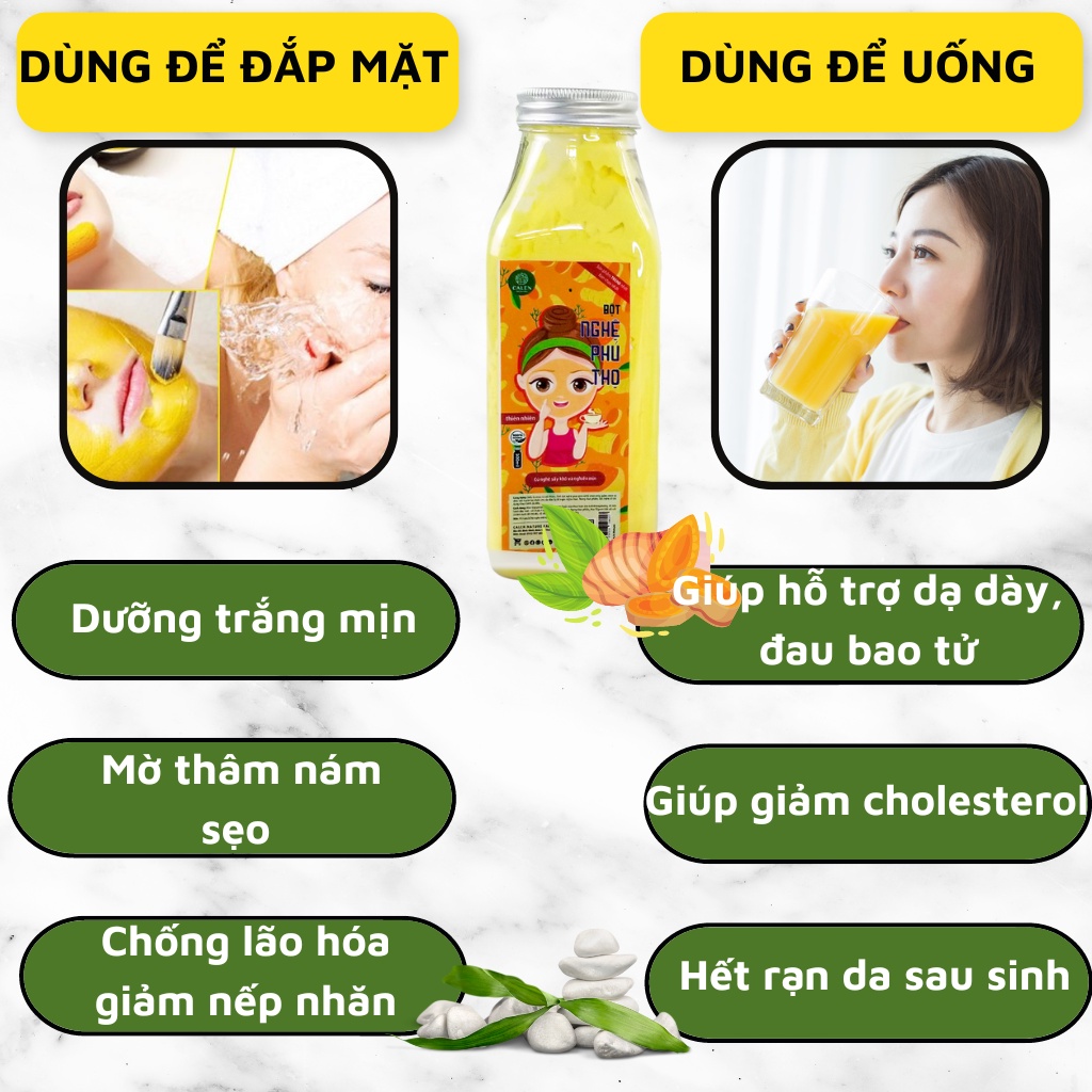 Mặt nạ nghệ , tinh bột nghệ trắng da Calen Herb Powder