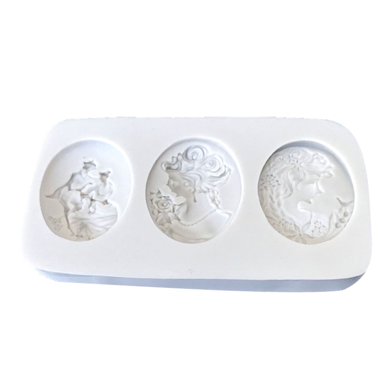 Khuôn Silicone Tạo Hình Chân Dung Phụ Nữ DIY Trang Trí Bánh