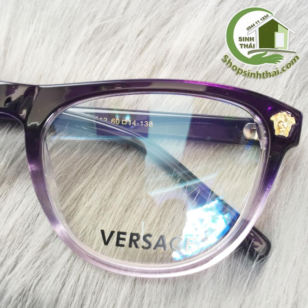 Mắt kính gọng nhựa hai màu tím đen Versace cao cấp ( giá sỉ )