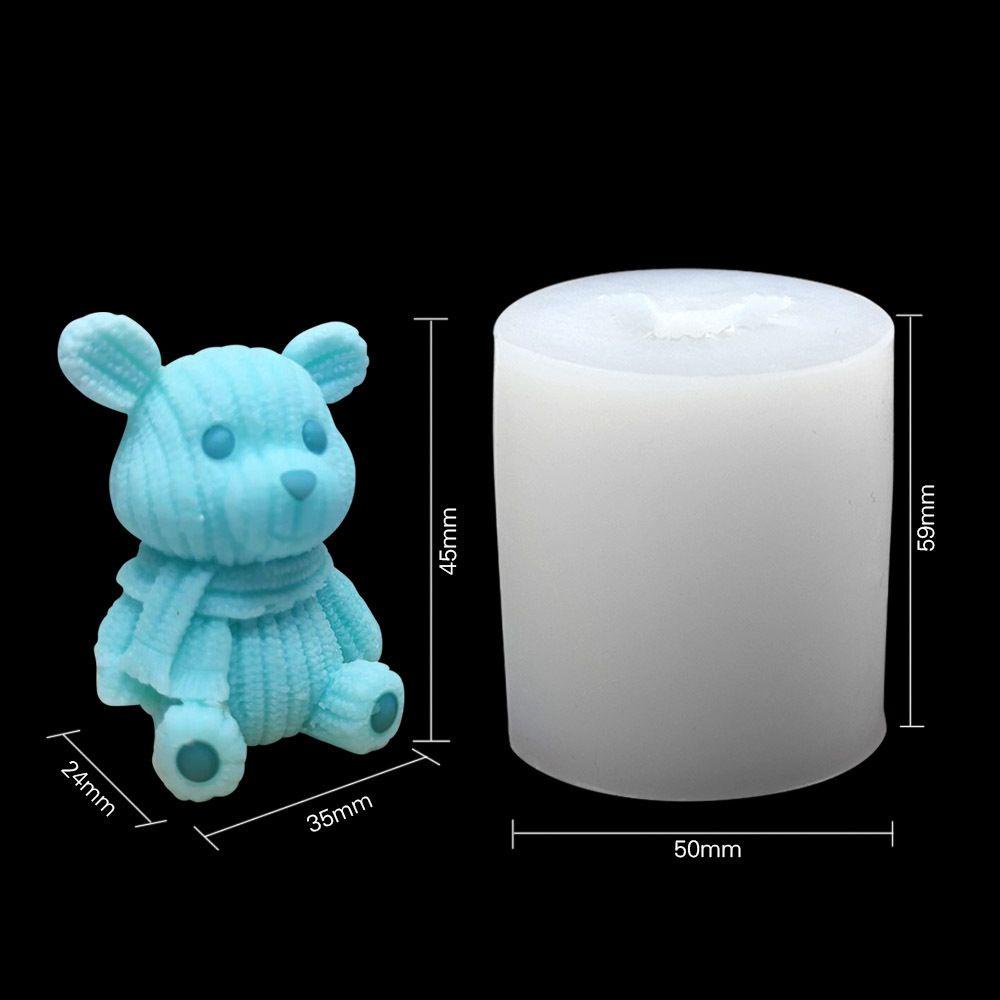 Khuôn Silicone Làm Nến Hình Gấu Teddy Hoạt Hình DIY