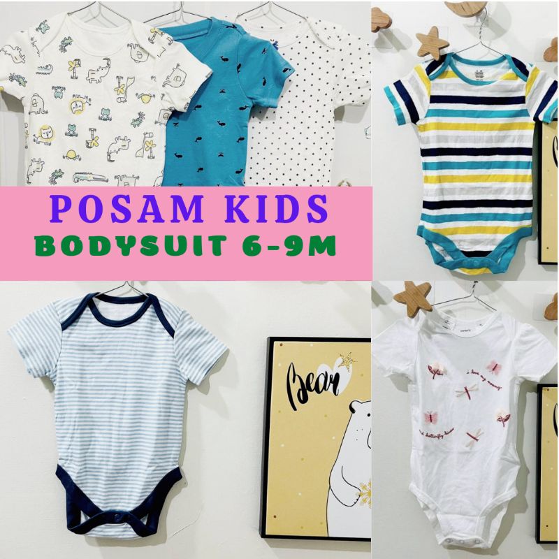 (Chọn mẫu)(Size 6-9m) Bodysuit, body chip cộc tay cho bé trai bé gái, hàng xuất xịn - PoSam Kids