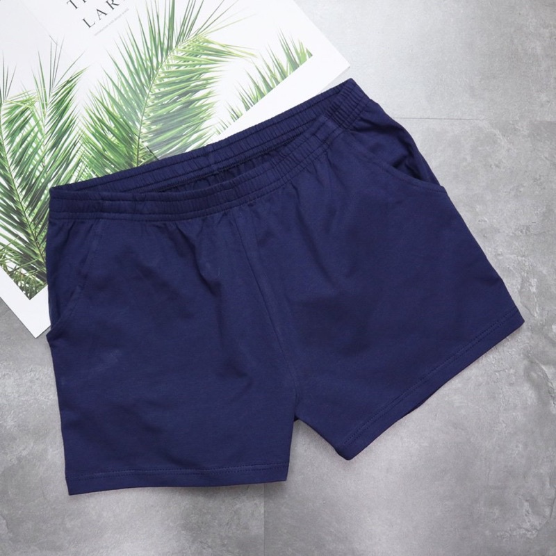 Quần ngủ thun nam màu trơn có túi