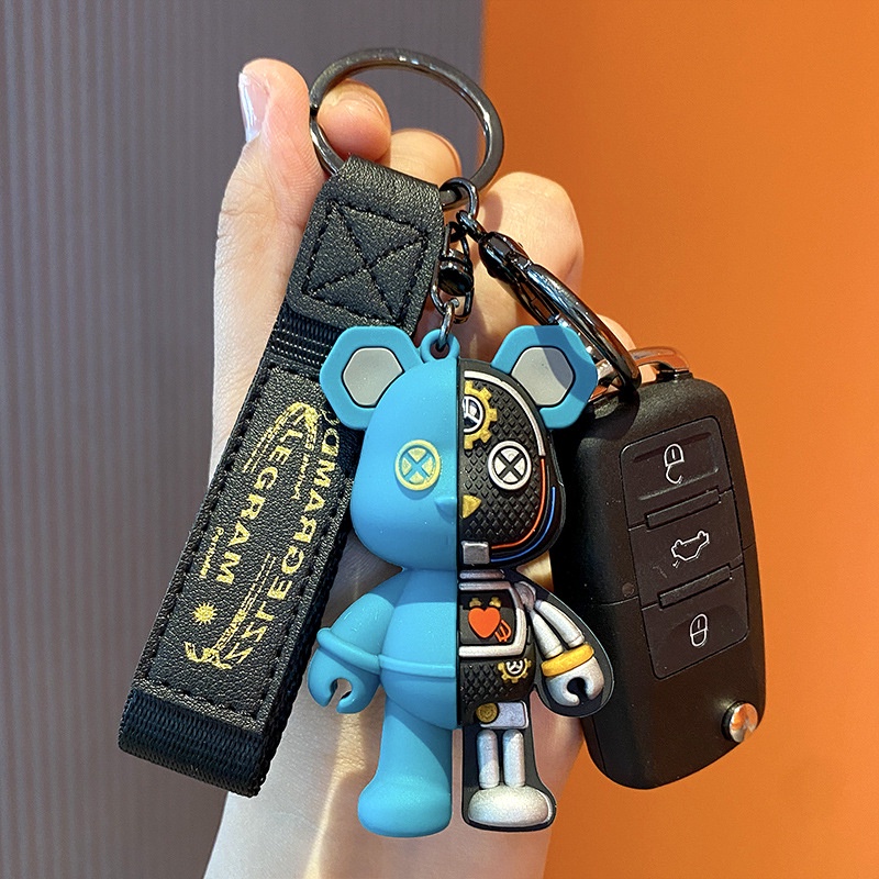 Móc khóa Bearbrick robot cool ngầu hot trend chất liệu PVC làm quà tặng, trang trí balo túi xách-Ráp