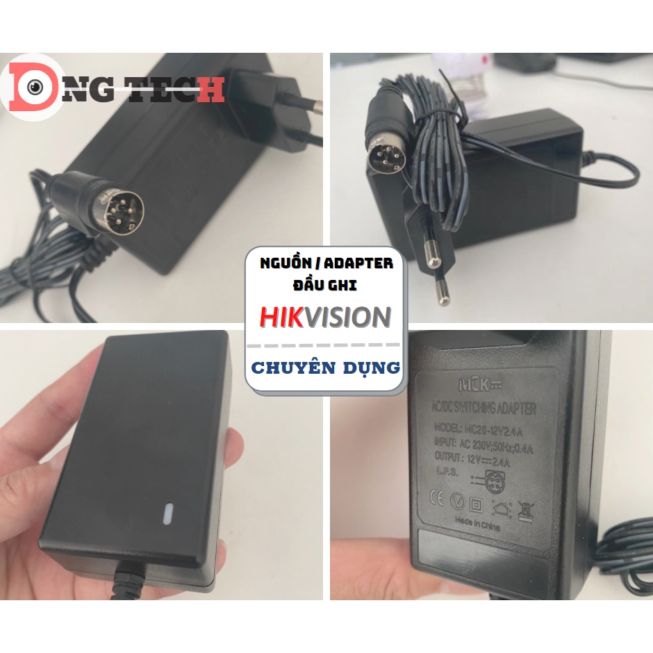 Nguồn đầu ghi Hikvision 12V 2.4A , Adapter 4pin giá rẻ , nguồn đầu ghi giá rẻ.