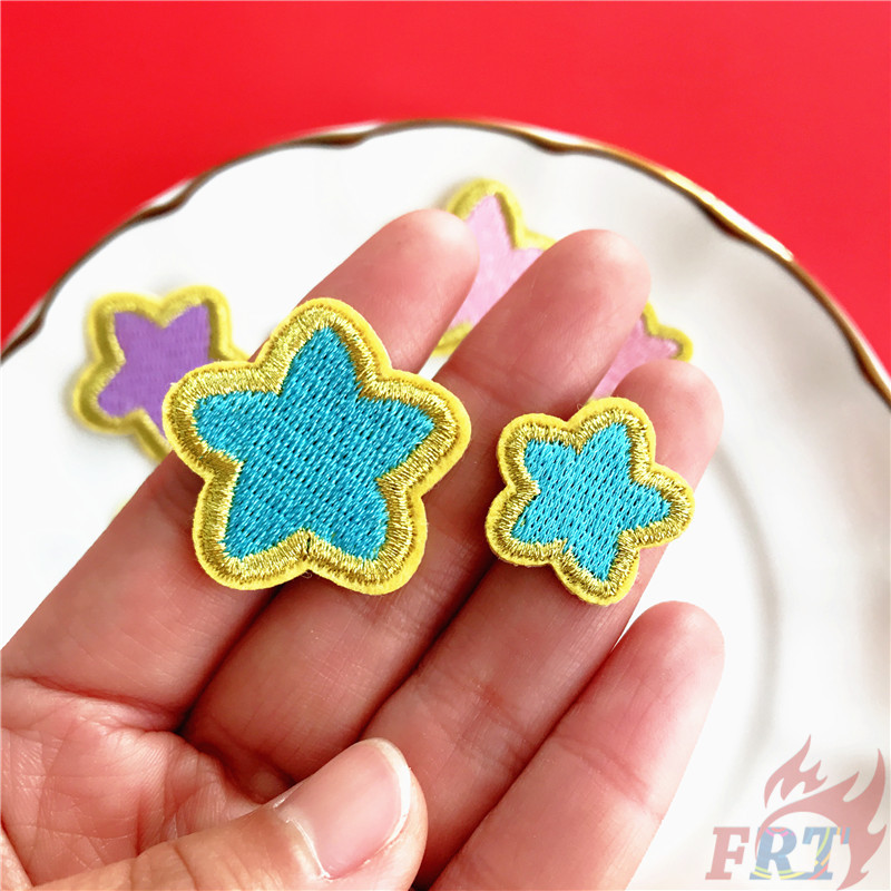 Miếng dán ủi họa tiết ngôi sao năm cánh nhiều màu sắc DIY