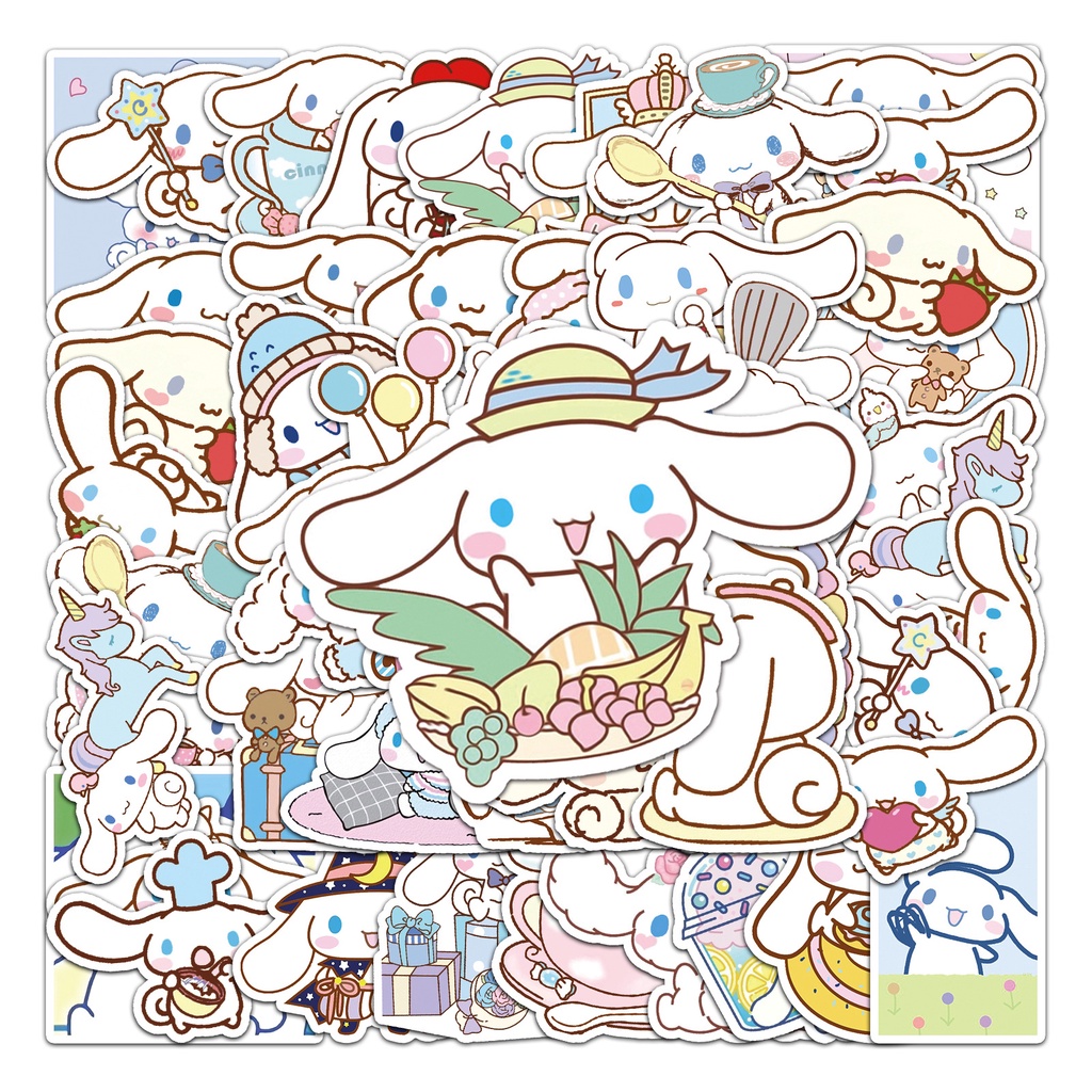 SANRIO Bộ 50 Miếng Dán Hoạt Hình Trang Trí Va Li