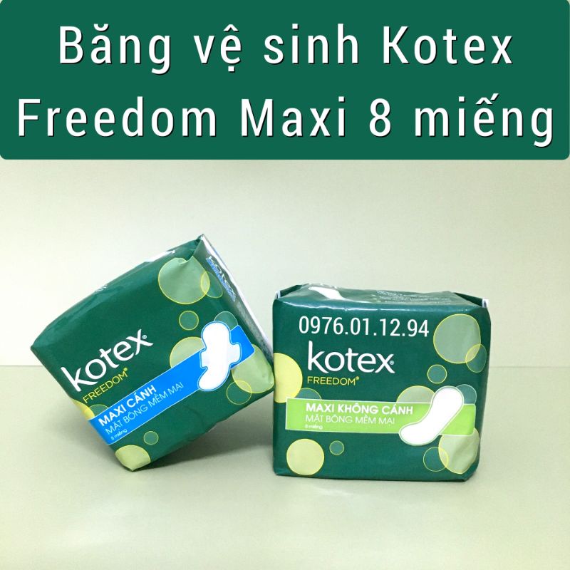 Băng vệ sinh KOTEX FREEDOM Maxi dày 8 Miếng.