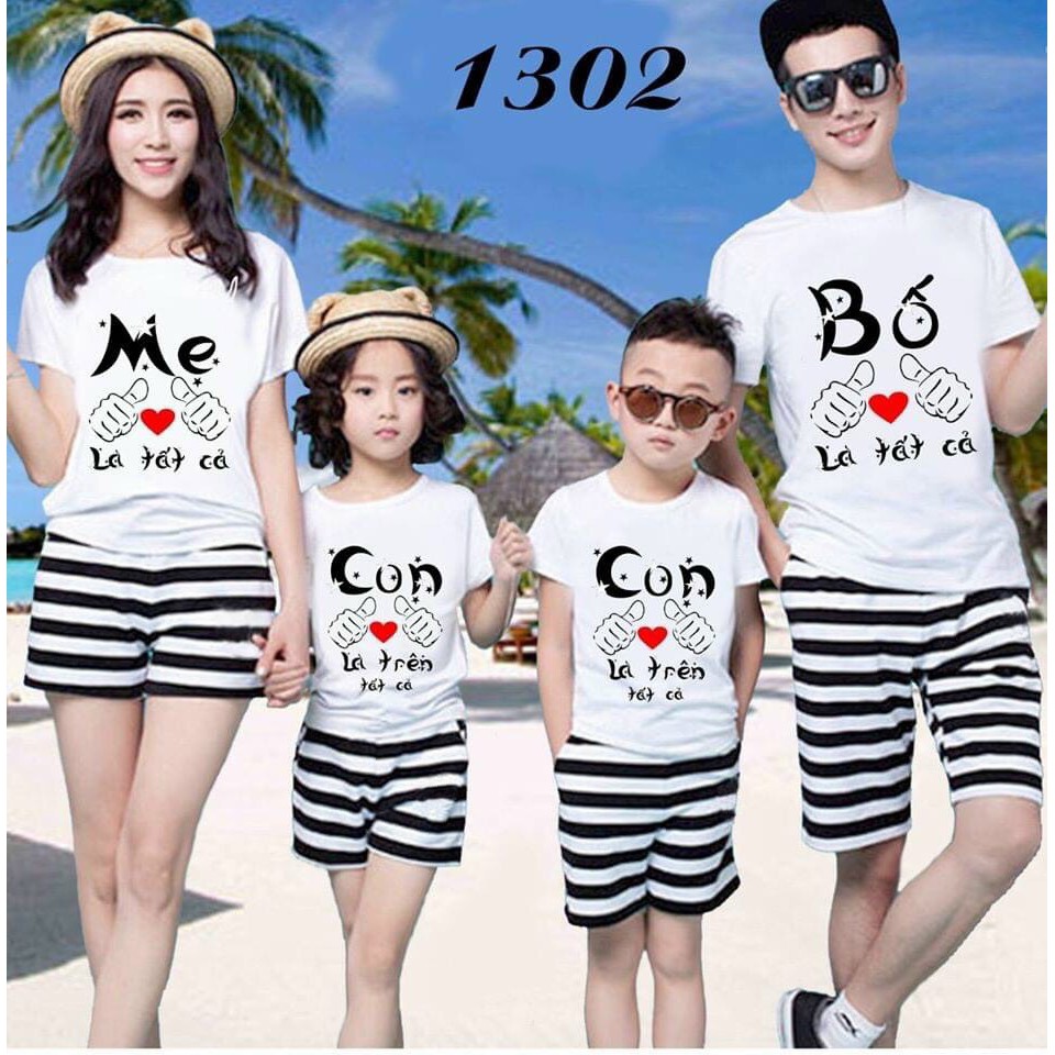 Áo thun nhóm đôi căp gia đình coton co giản thoải mái