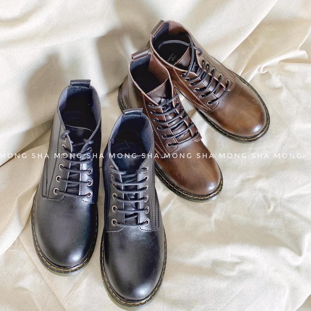 Giày DR cổ cao da bò thật Shamong vintage made in Vietnam bảo hành 1 năm mã 512