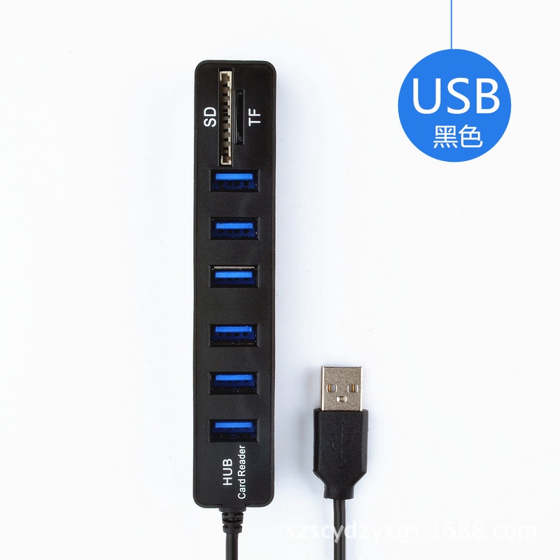 Bộ Chia 8 Cổng Usb 2.0 Tích Hợp Đầu Đọc Thẻ Nhớ Tf / Sd