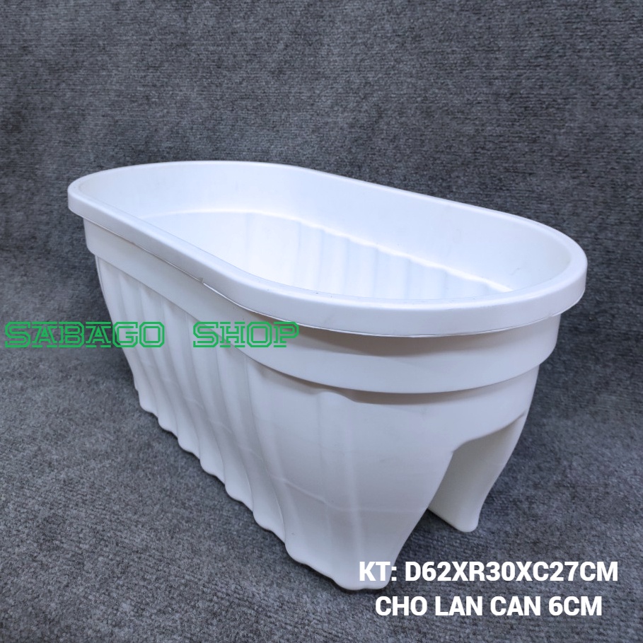 Chậu treo lan can, chậu kẹp lan can chữ nhật hàng VN