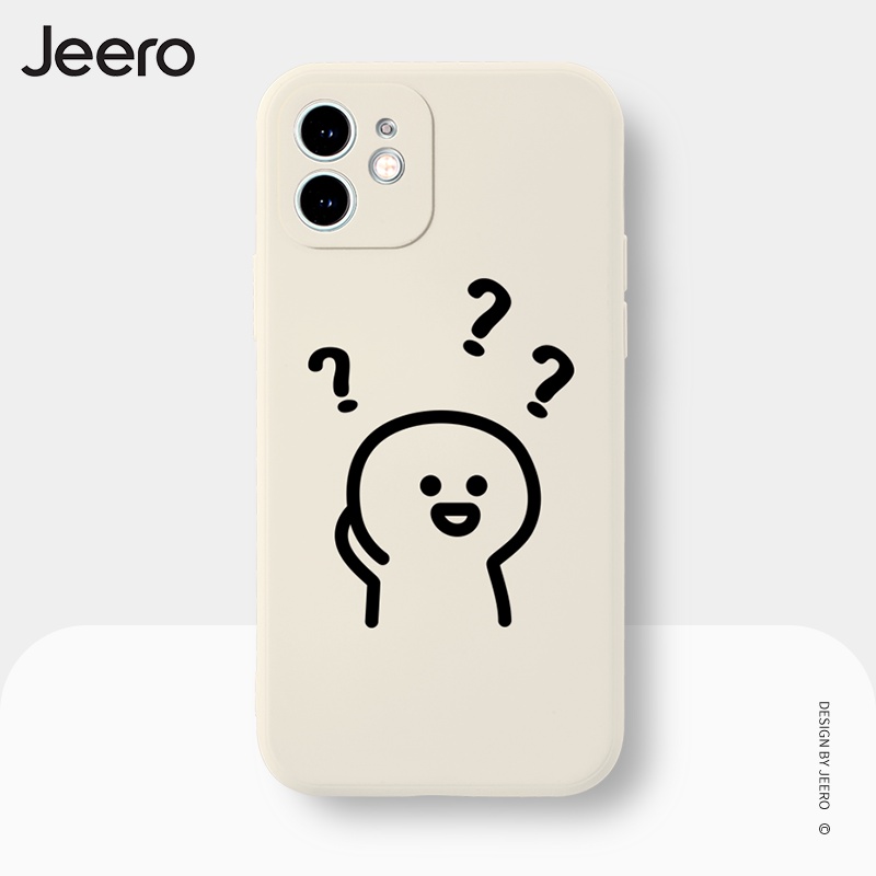 Ốp điện thoại viền vuông JEERO ngộ nghĩnh cặp đôi dễ thương đẹp Compatible for iPhone 15 14 13 12 11 Pro Max SE 2020 X XR XS ip 8 7 6 6S Plus kute HFC116