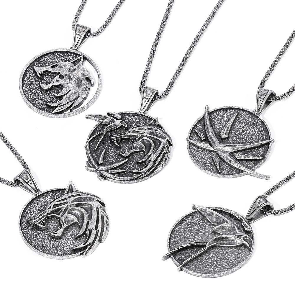 USNOW Vòng cổ Mặt Tròn In Hình Geralt Game Phong Cách Hàn Quốc Cá Tính Cho Nam Và Nữ