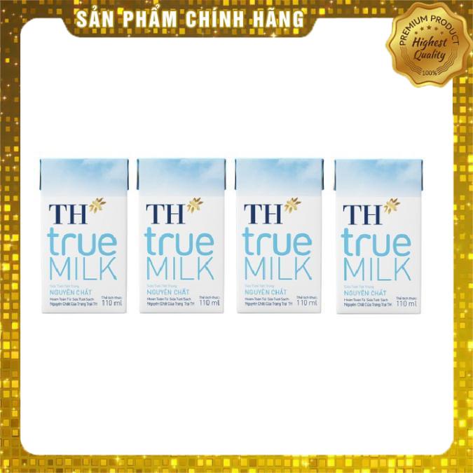 Sữa TH True Milk hộp 110ml lốc lẻ gồm 4 hộp