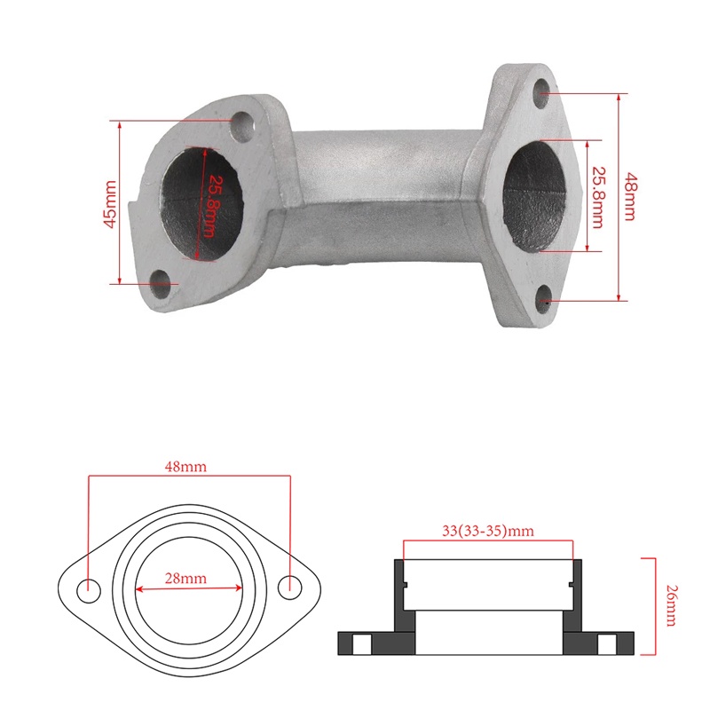 Bộ chế hòa khí ZSDTRP bằng cao su chuyển đổi đầu vào cho VM22 / PZ19 / 26