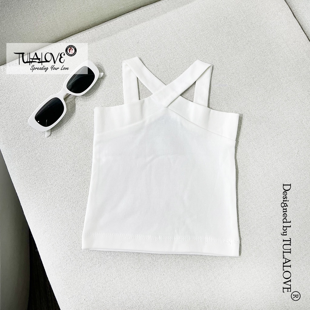 Áo 2 Dây Chéo Bé Gái, Quần Legging Dài Tráng Da Phối Đồ Cực Yêu Bé Gái, Set Bé Gái Tulalove