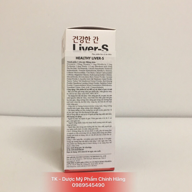 [CHÍNH HẴNG + QUÀ TẶNG ] Bổ Gan Liver S Hàn Quốc - Hộp 30 Viên | BigBuy360 - bigbuy360.vn