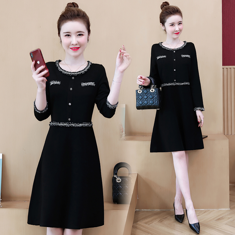 L-5XL Plus Size Women's Clothing Autumn Winter Long Sleeve Black Dress Casual Fashion Korean Midi Dresses | BigBuy360 - bigbuy360.vn