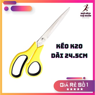 Kéo cắt giấy lớn K20 dài 24.5cm đồ cắt giấy kéo văn phòng