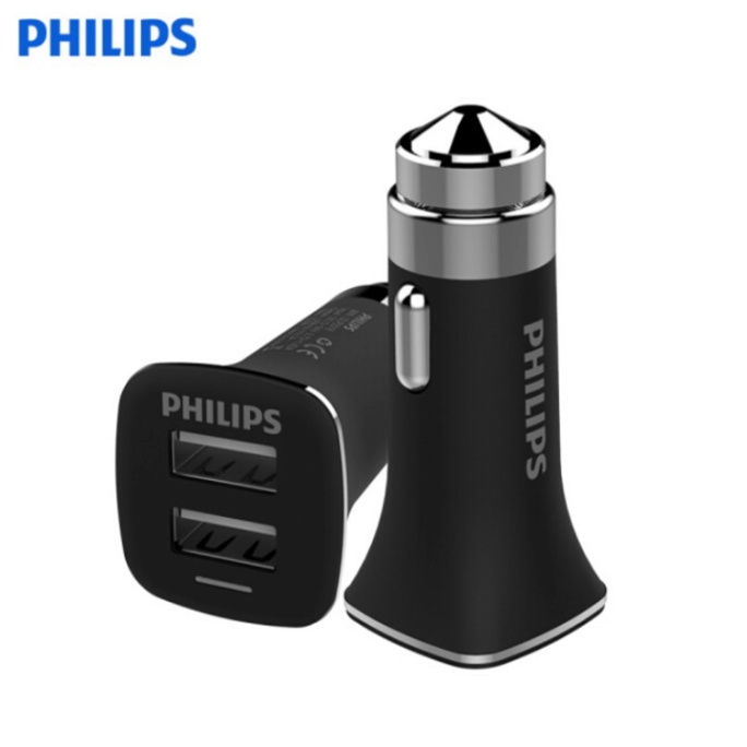 Tẩu sạc ô tô cao cấp thương hiệu Philips DLP2018 - Hàng Nhập Khẩu Chính Hãng {CHÍNH HÃNG 100%}