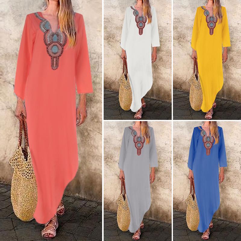 Đầm Maxi hoạ tiết thổ cẩm phong cách vintage