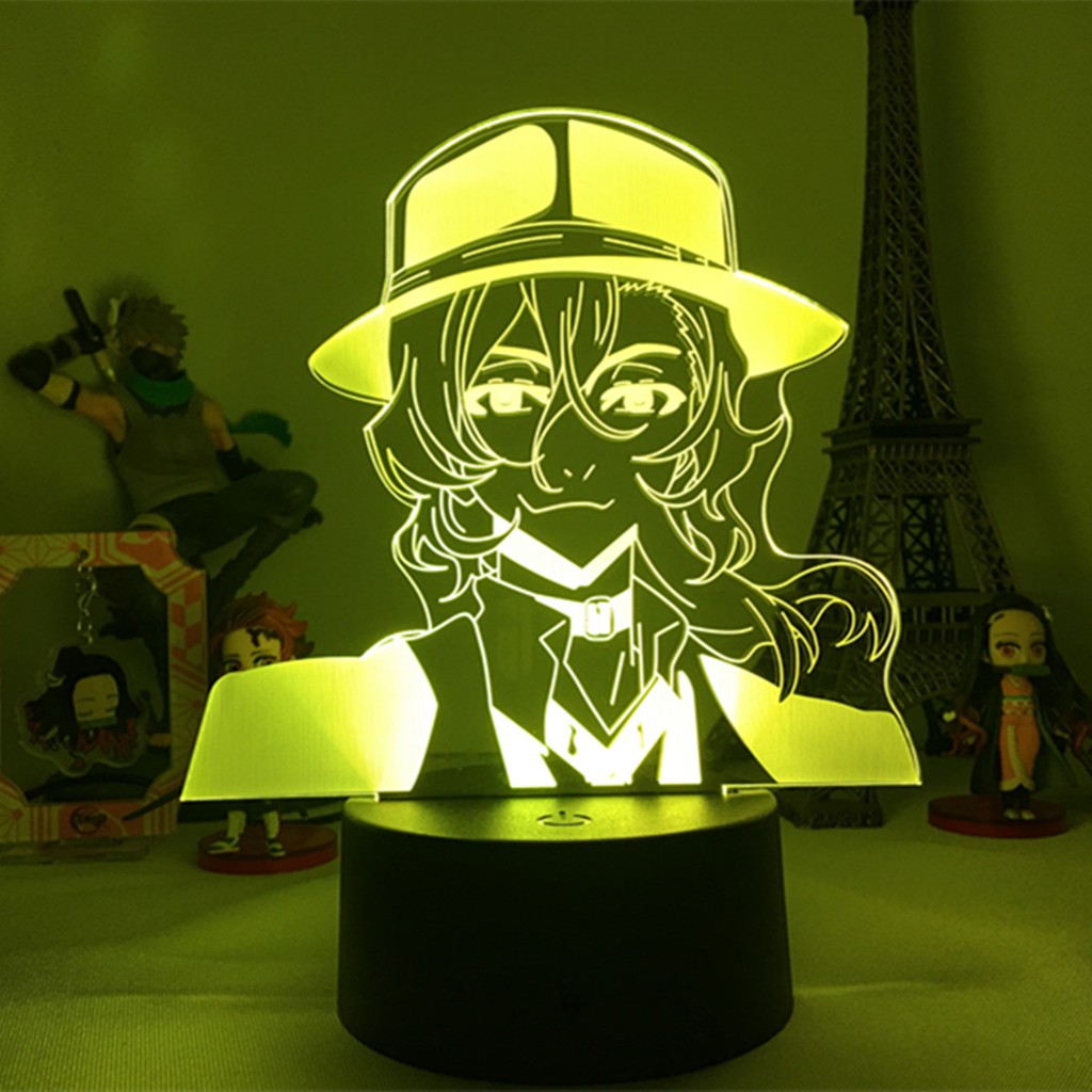 Đèn Ngủ Led Hình Chú Chó Nakahara Chuuya 3d Nhiều Màu Sắc