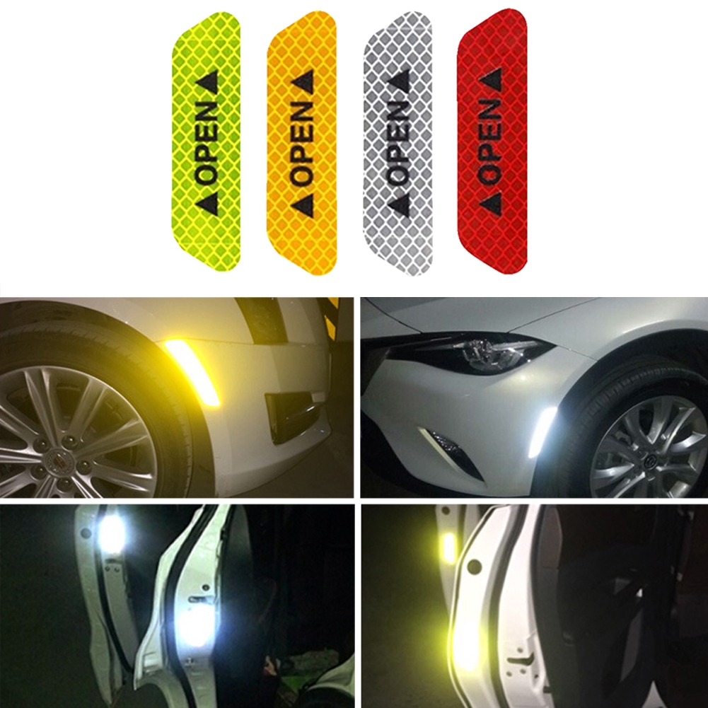 Tấm decal phản quang có chữ Open dán cửa xe hơi Cảnh báo Va Chạm