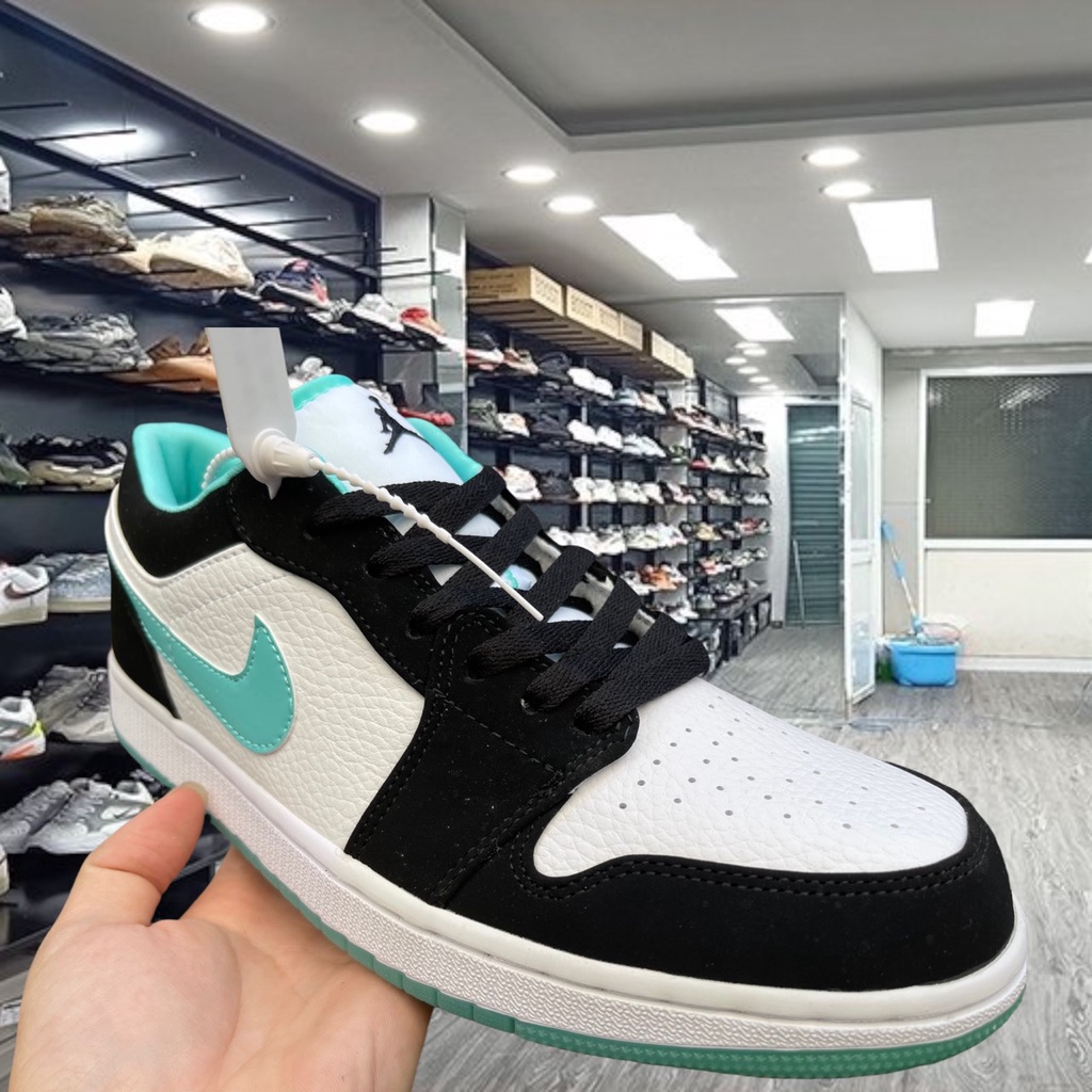 Giày Jordan 1 Xanh Ngọc cổ thấp, Giày sneaker  JD Jordan 1 low Nam Nữ Thời Trang