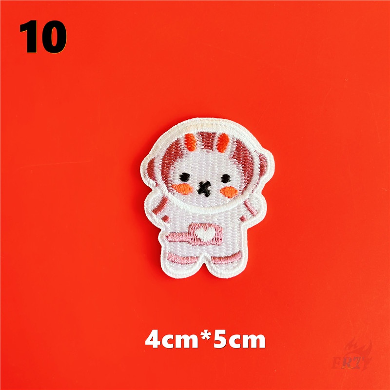 ☸ Miếng Dán Hình Phi Hành Gia Động Vật Nhỏ:Rabbit / Gấu Bắc Cực / Gấu Trúc / Chim Cánh Cụt / Cừu Tự Dính ☸ 1 Miếng Dán Ủi Lên Áo Hình Huy Hiệu Quần Áo (4CM*5CM)