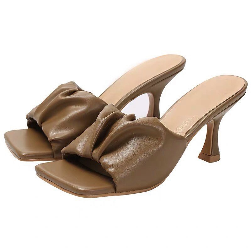 Guốc quai nhún gót nhọn hot cao 7cm - 44