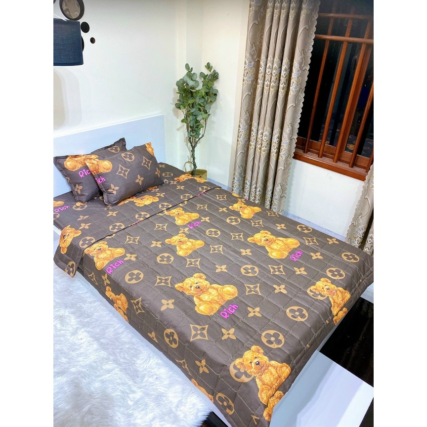 Bộ Ga gối giường trần bông  , bộ 3 món ga trần bông hút ẩm tốt nhiều hình độc đáo ảnh thật 100% loại 1 full kích thước
