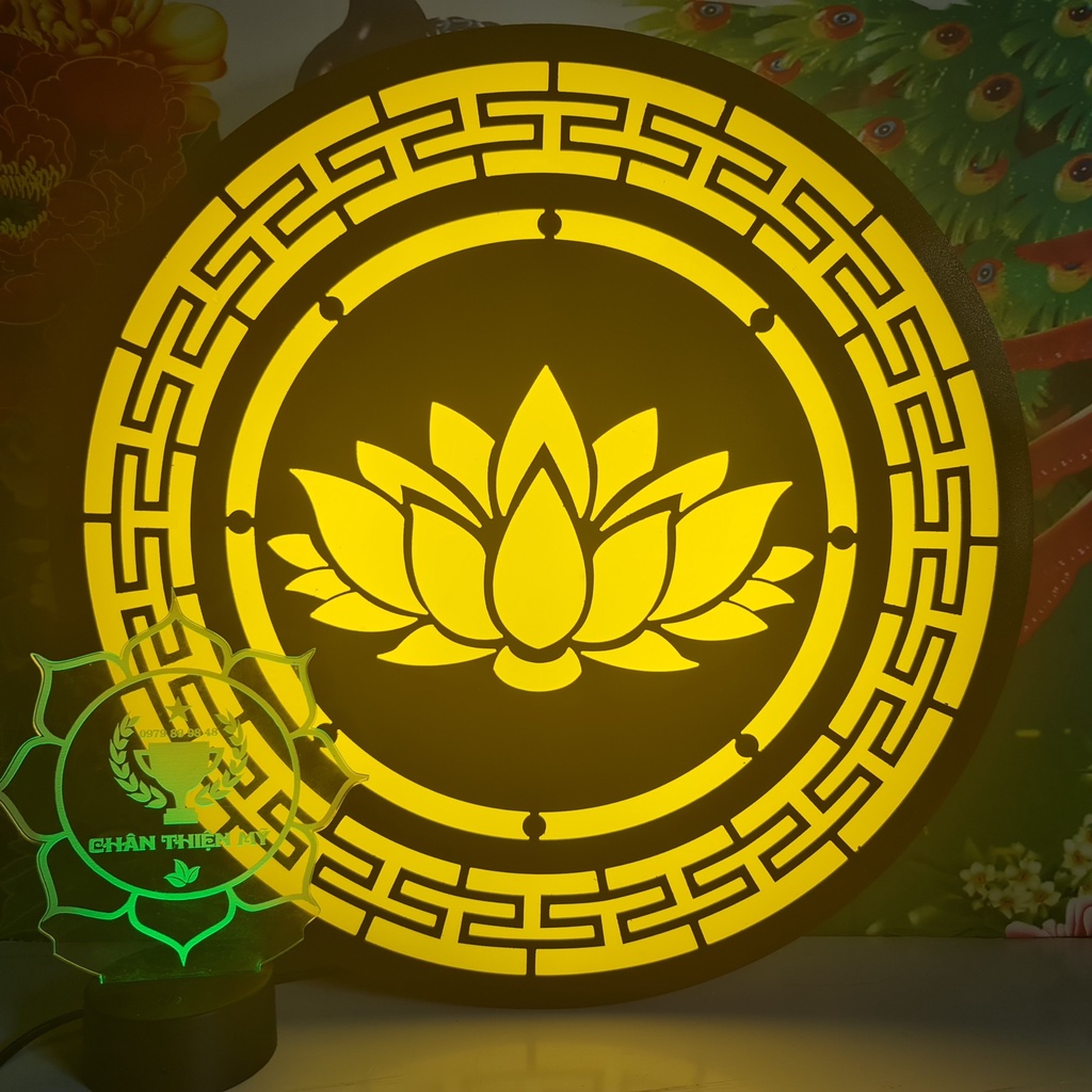 Đèn thờ hào quang CNC hoa sen giá gốc tại xưởng