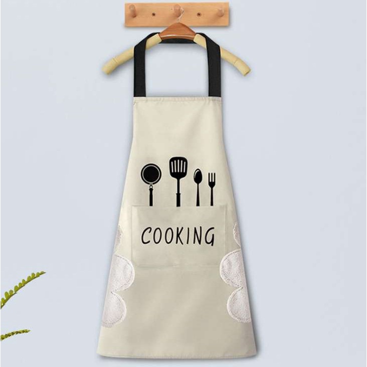 Tạp dề Cooking chống thấm nước có Lau tay 2 bên