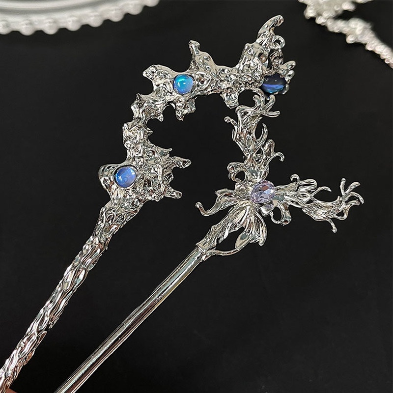 Trâm Cài Tóc Hình Bướm Đính Đá Phong Cách Vintage Cho Nữ