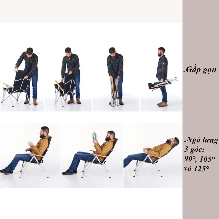Ghế dã ngoại gấp gọn, ghế cắm trại, ghế xếp du lịch cao cấp