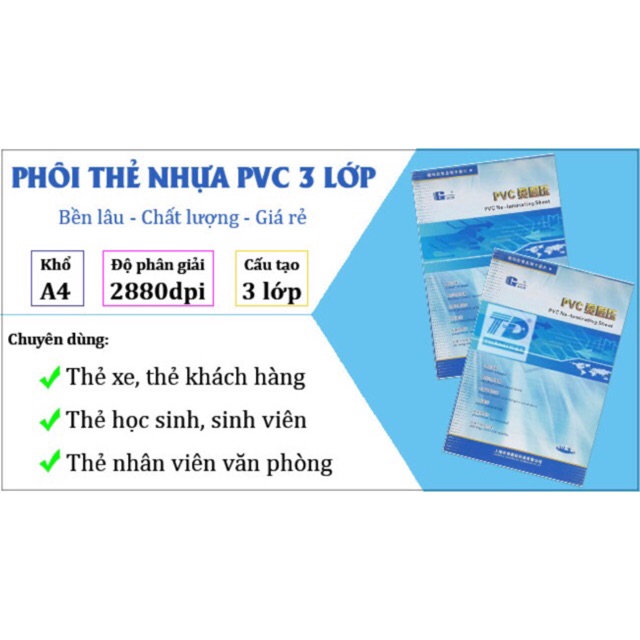 Phôi Thẻ Nhựa PVC 3 Lớp Khổ A4