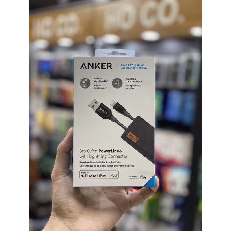 Dây Cáp Sạc Lightning Cho iPhone Anker PowerLine+ 0.9m (Kèm Bao Da) - A8121 - Hàng Chính Hãng