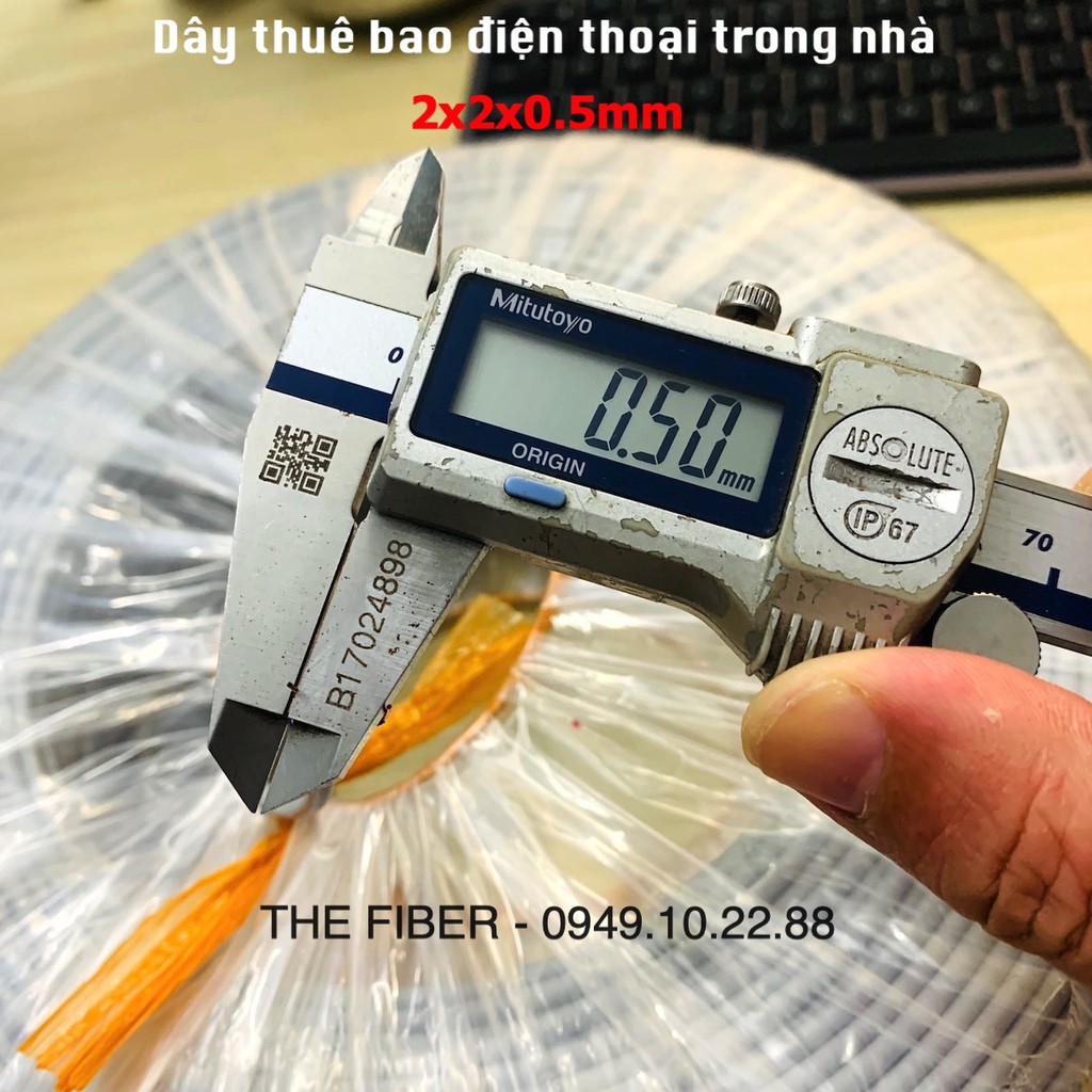 Dây điện thoại 2 đôi trong nhà, lõi đồng 2x2x0.5mm (Cuộn 200M)